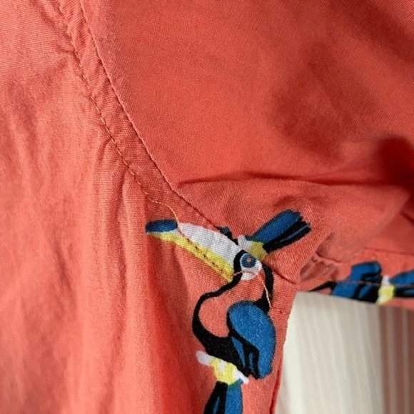 Matix Boys Orange Toucan Short Sleeve Button Up Shirt, Sz Large - Picture 13 of 14